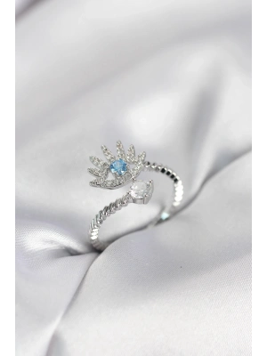 ® Gümüş Renk Göz Model Zirkon Taşlı Kadın Yüzük