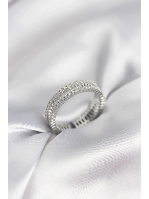 ® Gümüş Renk Minimal Zirkon Taşlı Kadın Yüzük