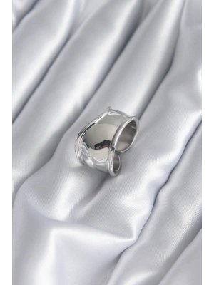 ® Gümüş Renk Plaka Kadın Yüzük