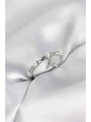 ® Gümüş Renk Sallantılı Kemik Model Kadın Yüzük