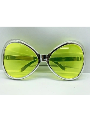 Gümüş Renk Yeşilçam Nostalji 80li Yıllar 90lı Yıllar Parti Gözlüğü  7x16 Cm