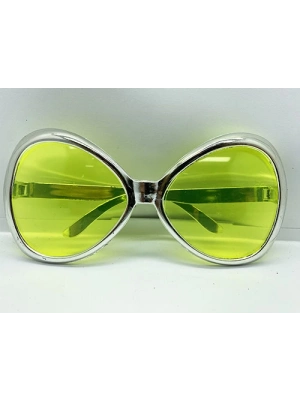 Gümüş Renk Yeşilçam Nostalji 80li Yıllar 90lı Yıllar Parti Gözlüğü  7x16 cm