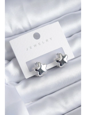 ® Gümüş Renk Yıldız Model Yıldız Model Pirinç Kadın Küpe