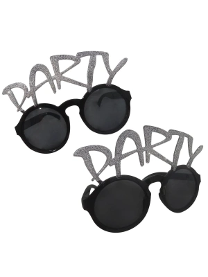 Gümüş Simli Party Yazılı Parti Gözlüğü Show