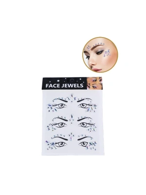 Gümüş Taşlı Makyaj Yüz Süsü