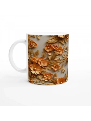 Gün Batımı Esintili Çiçekli Kupa Bardak