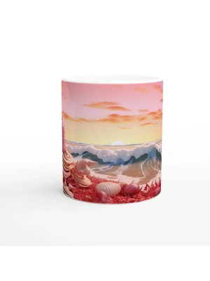 Gün Batımında Kabuk Koleksiyonu Kupa Bardak