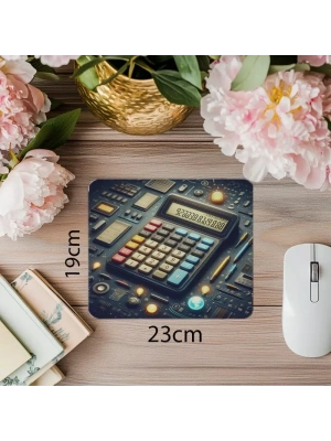 Güneş Enerjili Hesap Makinesi Mousepad - 19x23 cm 2 mm Dikdörtgen İthal Baskılı Mouse Pad