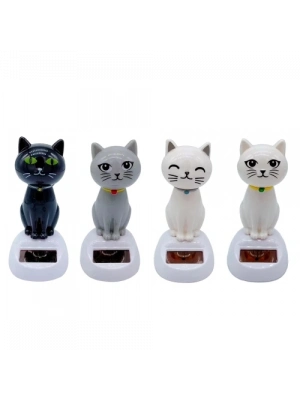 Güneş Enerjili Sallanan Kedi Figürü