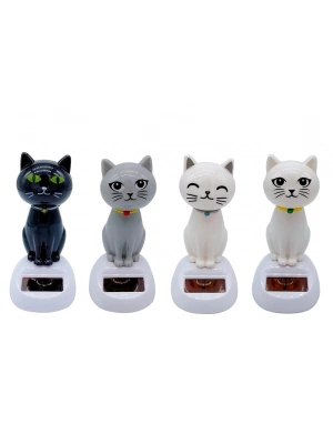 Güneş Enerjili Sallanan Kedi Figürü