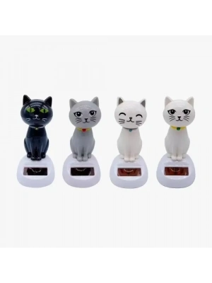 Güneş Enerjili Solar Sallanan Kedi Figürü