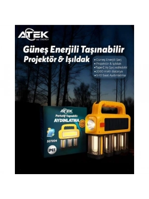 Güneş Enerjili Taşınabilir Projektör Işıldak