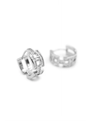 H Taşlı Küpe - Gümüş