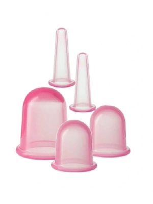 Hacamat Kupası Seti Silikon - 5li Set - Selülit Masaj Seti