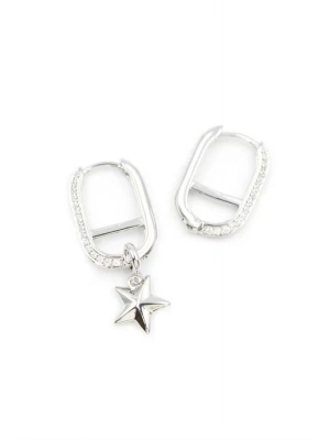 Halka Yıldız Küpe - Gümüş