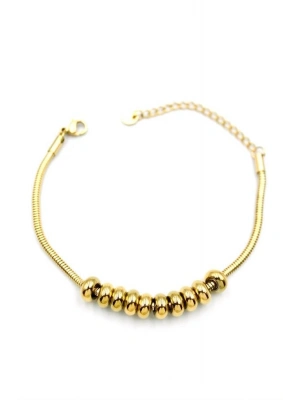 Halkalı Yılan Zincir Bileklik - Altın