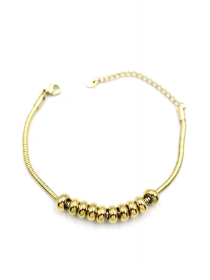 Halkalı Yılan Zincir Bileklik - Altın