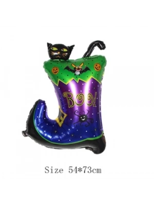 Halloween Çizmeli Kara Kedi Folyo Balon