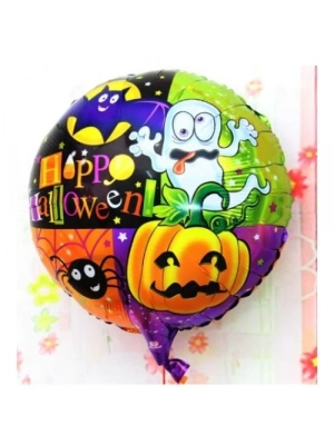 Halloween Örümcekli Kabaklı Folyo Balon 18 inç