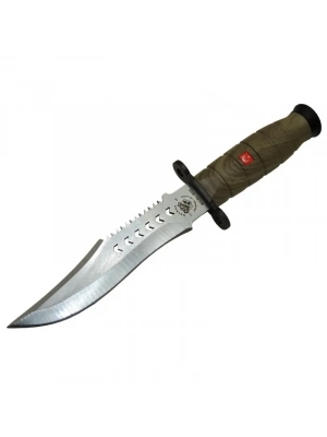 Halmak 1522 Haki Komando Bıçağı 30cm - Tırtıklı Sırt, Kılıflı