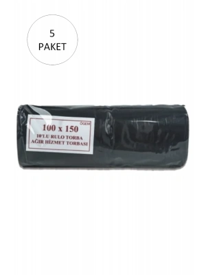 Hantal Boy Çöp Torbası 100 x 150 cm 10 Lu Rulo x 5 Paket = 50 Adet (Siyah)