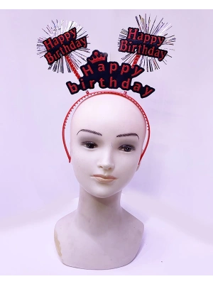 Happy Birthday Neon Kırmızı Doğum Günü Tacı