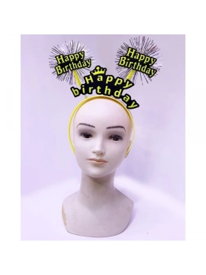 Happy Birthday Neon Sarı Tacı