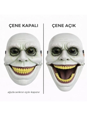 Hareketli Çene Mekanizmalı Korku Maskesi Yeşil