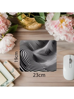 Hareketli Çizgi Efektli Minimal Mouse Pad - 19x23 cm 2 mm Dikdörtgen İthal Baskılı Mouse Pad