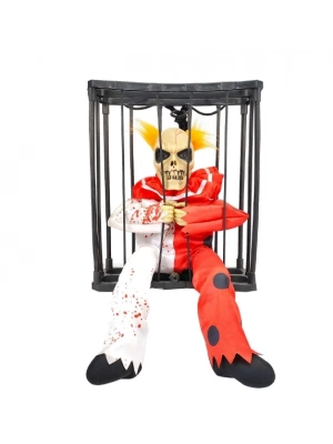 Hareketli Sesli Sensörlü Mahkum Joker İskelet Dekorasyon 22x27 Cm