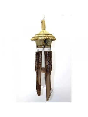 Hasır Kuş Yuvalı Bambu Çan 50 cm