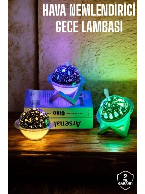 Hava Nemlendirici Masa ve Gece Lambası USB Projeksiyon Aromaterapi