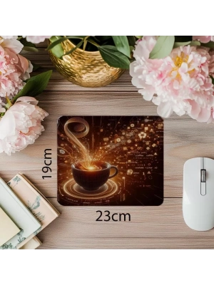 Havada Kodla Karışan Kahve Mouse Pad - 19x23 cm 2 mm Dikdörtgen İthal Baskılı Mouse Pad