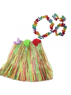 Hawaii  Kolye Etek Taç ve Bileklik Seti