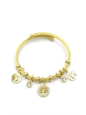 Hayat Ağacı Charm Bilezik - Altın