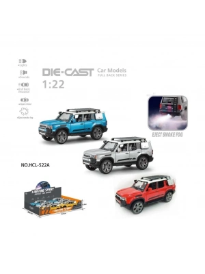 ®  HCL-522A Çek Bırak 1:22 Sesli Ve Işıklı Buharlı Off-Road Metal Jeep