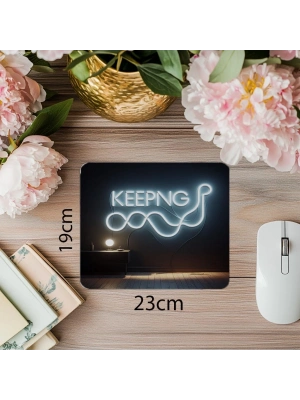 Hedef Odaklı Sade Neon Mouse Pad Tasarımı - 19x23 cm 2 mm Dikdörtgen İthal Baskılı Mouse Pad