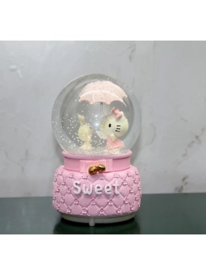 Hello Kitty Işıklı Müzikli Kar Küresi Orta Boy Model 2