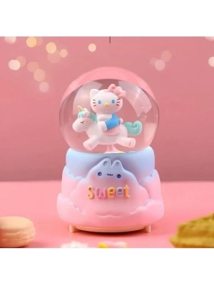 Hello Kitty Işıklı Müzikli Kar Küresi Orta Boy Model 3
