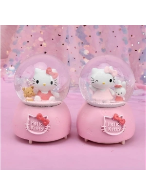 Hello Kitty Işıklı Müzikli Kar Küresi Orta Boy Model 4