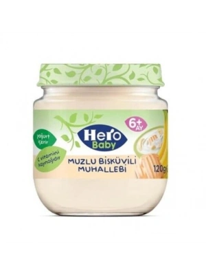 Hero Baby Muzlu Bisküvili Muhallebi Kavanoz Mama 120 Gr