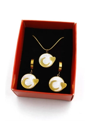 Hilal Kalp Set Kolye - Altın