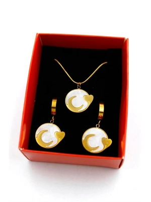 Hilal Kalp Set Kolye - Altın