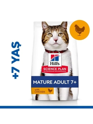 Hills Mature +7 Tavuklu Yaşlı Kedi Maması 3 Kg