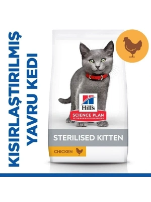 Hills Sterilised Kitten Tavuklu Kısırlaştırılmış Yavru Kedi Maması 3 Kg