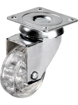 Hts 301 - 50x20 Mm Şeffaf Makaralı Tablalı Teker