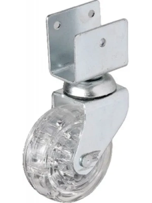 Hts 328 - 50x20 Mm Şeffaf Makaralı Kısa U Tablalı Teker 4 Adet