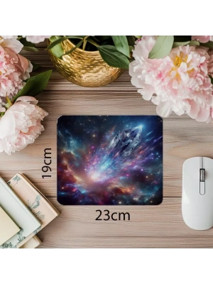 Hypercolor Uzay Tasarımı Mouse Pad - 19x23 cm 2 mm Dikdörtgen İthal Baskılı Mouse Pad