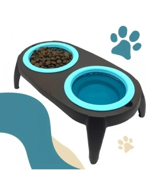 İkili Katlanabilir Evcil Hayvan Mama Kabı ve Standı