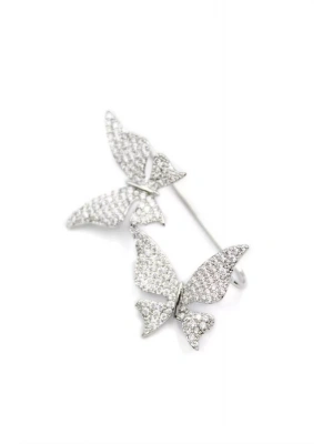 İkili Kelebek Kıkırdak Küpe - Gümüş